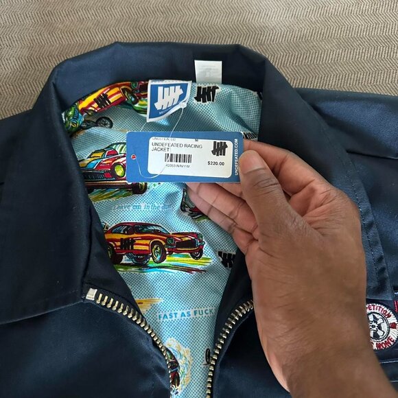Navy Undefeated Racer Jacket - Picture 2 of 4
